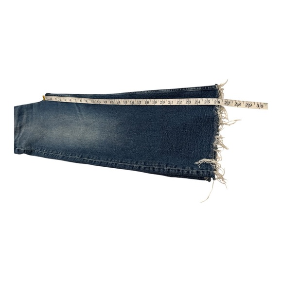 RE/DONE Wide Leg Jeans Women’s Size 24 Azzurro Raw Hem High Rise Blue Denim - Picture 4 of 10